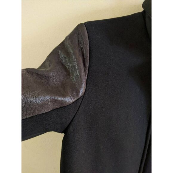 Mackage Moto Coat Jacket Women's Size XS Black Wool Leather Winter Quilted Chic - Picture 10 of 16